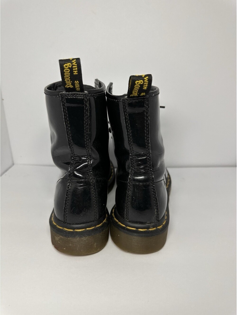 Dr Martens 1460 Patent Leather Lace Up Combat Boots Black Womens US 7 - Picture 4 of 6